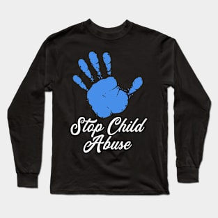 Child Abuse Prevention Awareness Month Blue Ribbon gift idea Long Sleeve T-Shirt